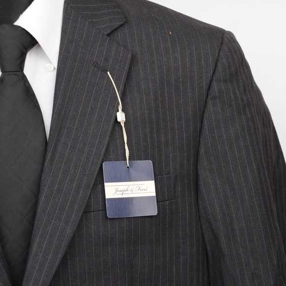 Joseph & Feiss Dark Charcoal Multi Pinstripe Wool 2 Butt Jacket Mens Size 40 R - Picture 6 of 11
